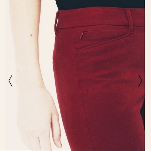 White House Black Market WHBM The Slim Red Maroon Pants Women's 12 Straight Leg - Picture 4 of 7